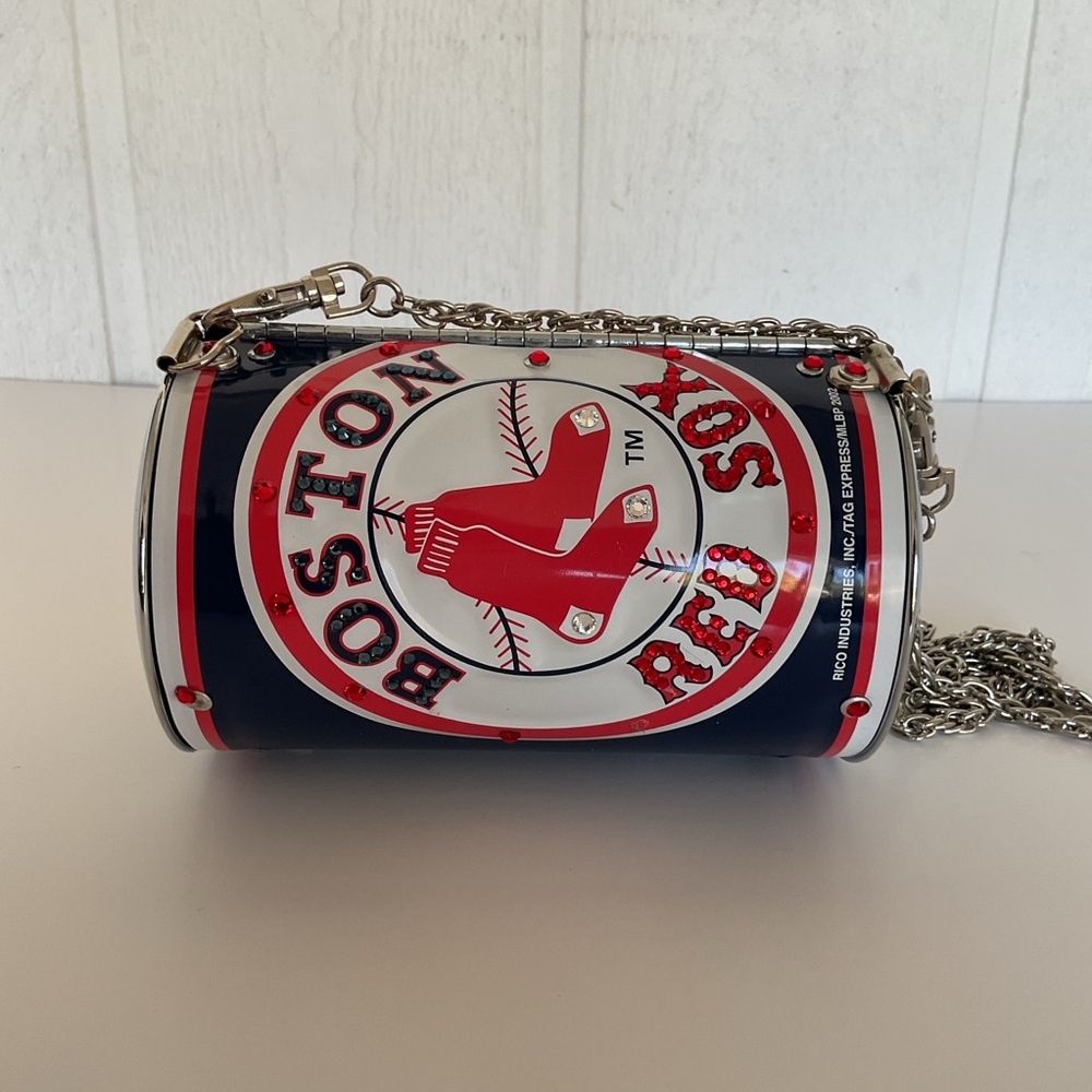 LITTLE EARTH METAL BARREL BAG RED SOX. VERY RARE